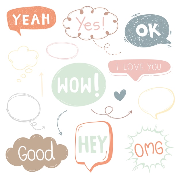 Text box cartoon cute bubble and talk icon for design.