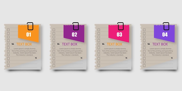 Text box design note papers.