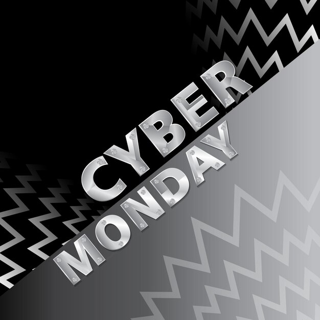 Vector text cyber monday on black background