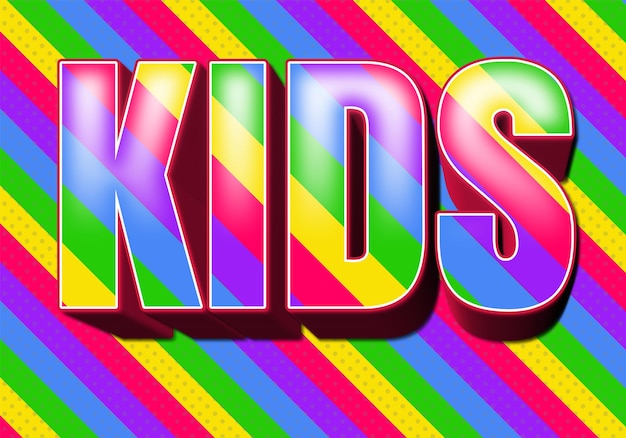 text effect 3d kids style Headline editable 3d font