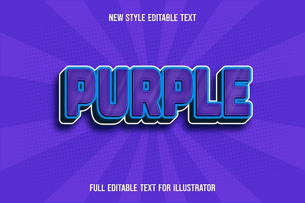 Text effect 3d purple color purple and blue gradient