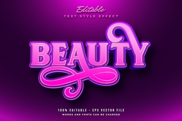 Text effect beauty with purple color