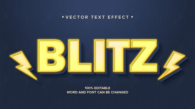 text effect blitz yellow, glow effect