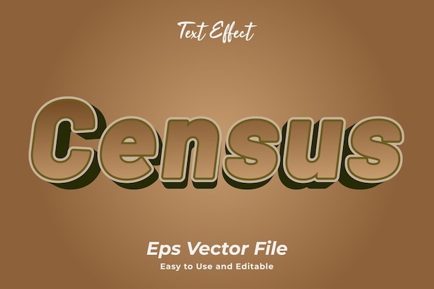 text effect census editable and easy to use premium vector