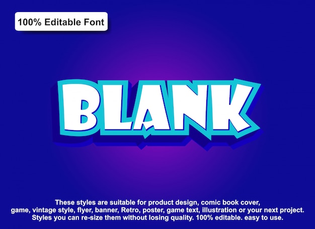 Text effect for cool futuristic effect, editable text