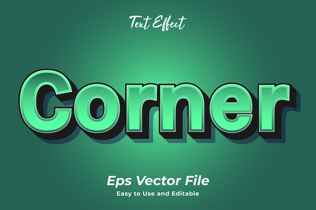 Text effect Corner Editable and easy to use Premium vector