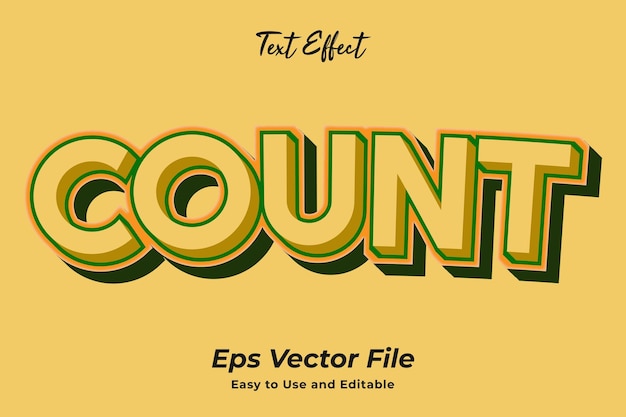 Text effect Count Editable and easy to use Premium vector