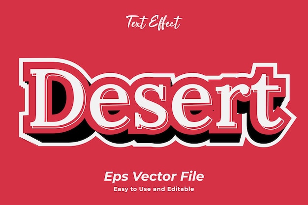 Text effect Desert Easy to use and editable Premium vector