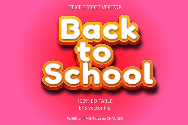 Text effect editable Back to school