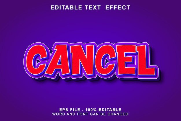 Text effect editable cancel