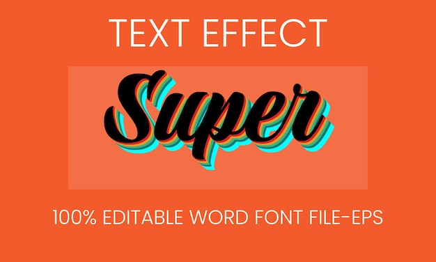 Vector text effect editable to change