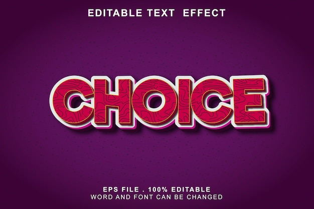 Text effect editable choice