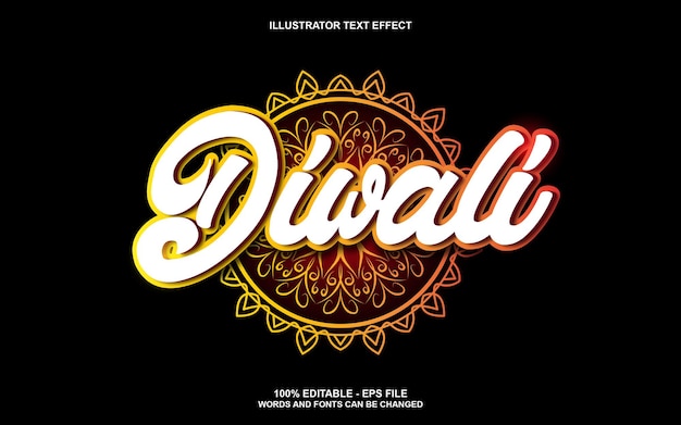 Text effect editable, Diwali Style