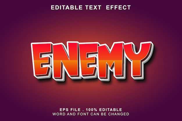 text effect editable enemy