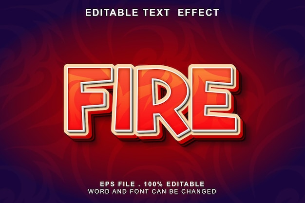 Text effect editable fire