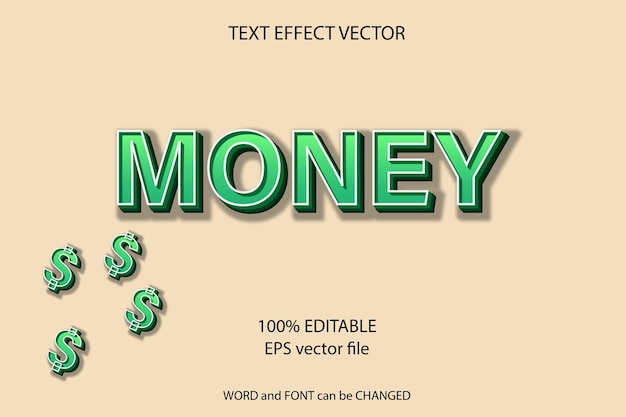 Text effect editable money