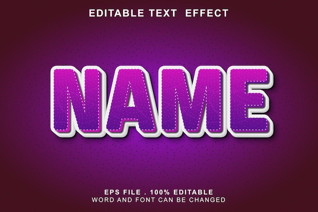 text effect editable name