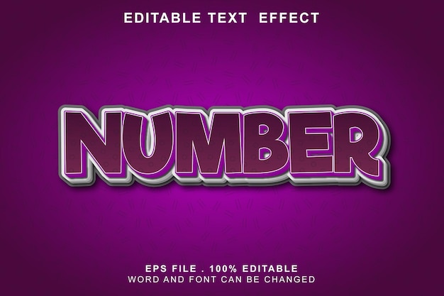 Text effect editable number