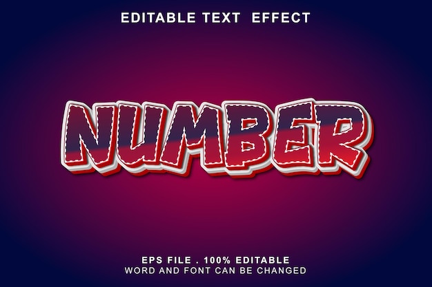 Text effect editable number