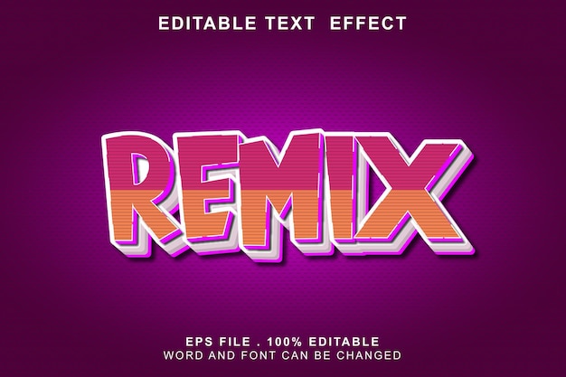 Text effect editable remix