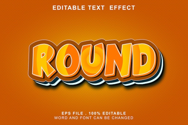 text effect editable round