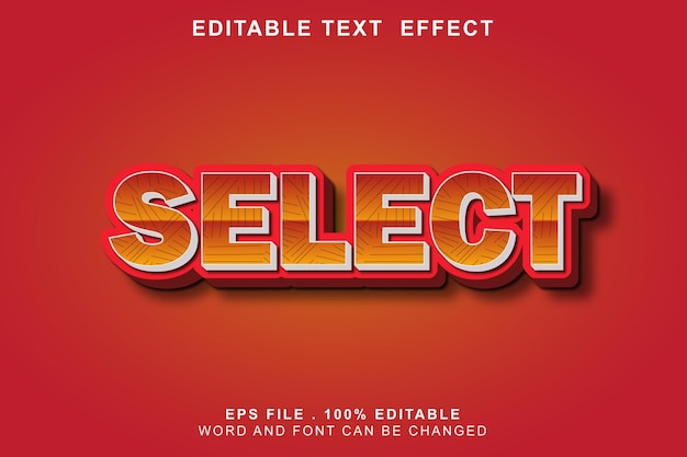 Text effect editable select