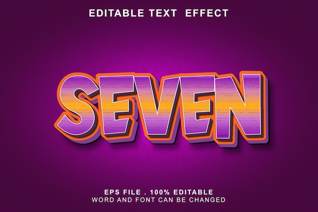 Text effect editable seven