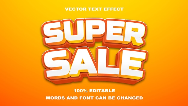 TEXT EFFECT EDITABLE SUPER SALE WHITE