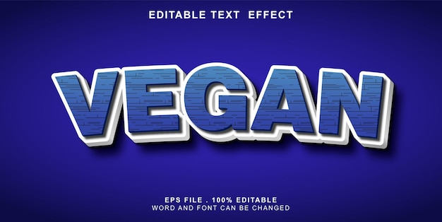 Text effect editable vegan