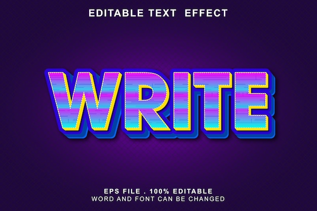 Text effect editable write