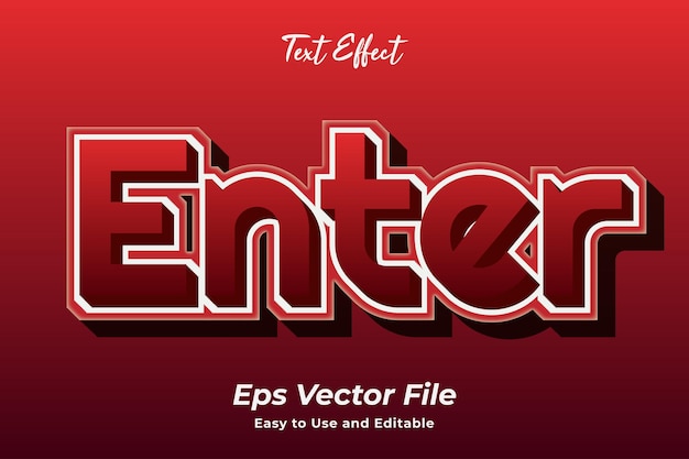 Text effect Enter Editable and easy to use Premium vector