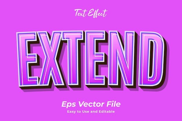 Text Effect Extend Editable and easy to use Premium vector