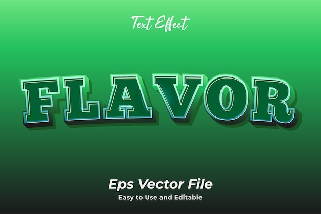 text effect flavor editable and easy to use premium vector