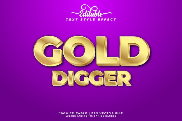 Text effect gold digger