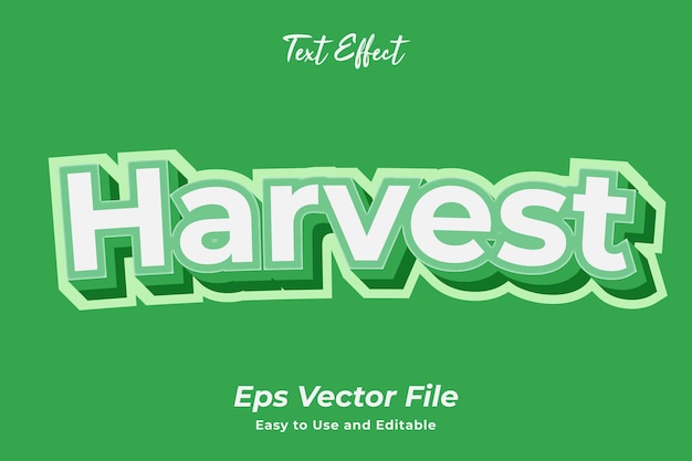 Text effect Harvest Easy to use and editable Premium vector