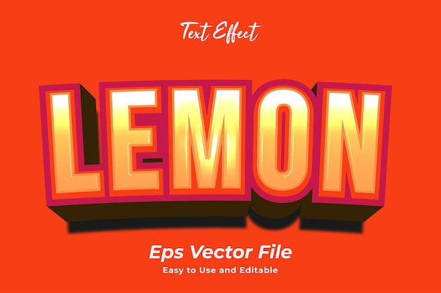 Text effect Lemon Editable and easy to use Premium vector