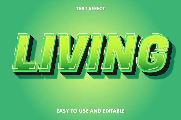 Text Effect - Living. Editable Font Style.