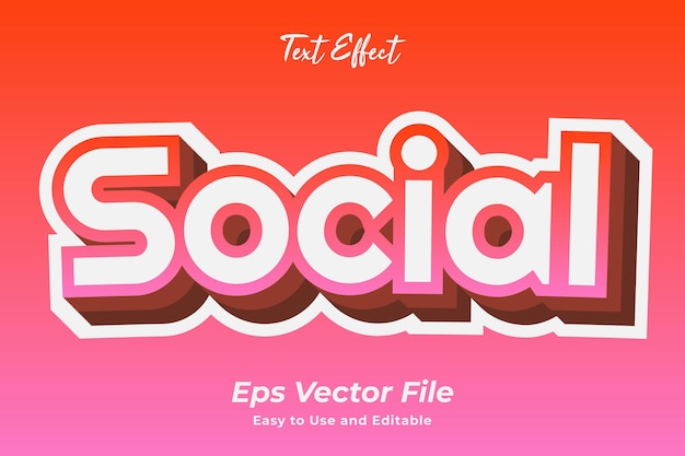 Text effect Social Editable and easy to use Premium vector