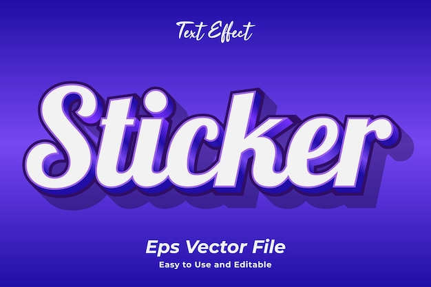 Text Effect Sticker Editable and easy to use Premium vector