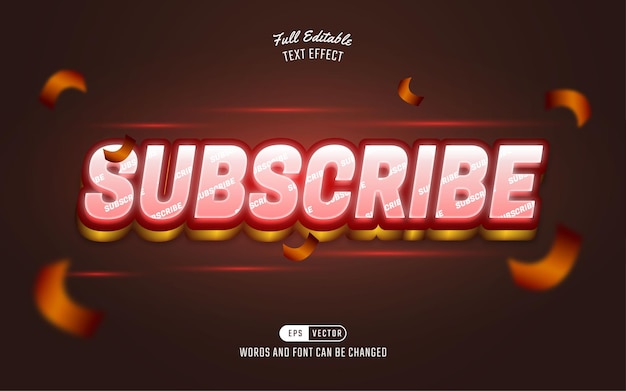 Text Effect Subscribe with Red Gradient Background