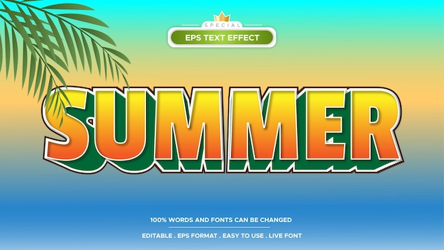 Text effect summer editable