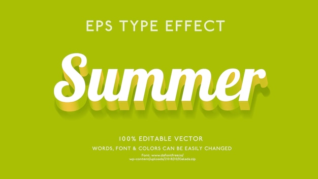 Text Effect for summer with cool futuristic 3D bold style