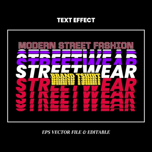 Vector text effect vector streetwear design brand shirt