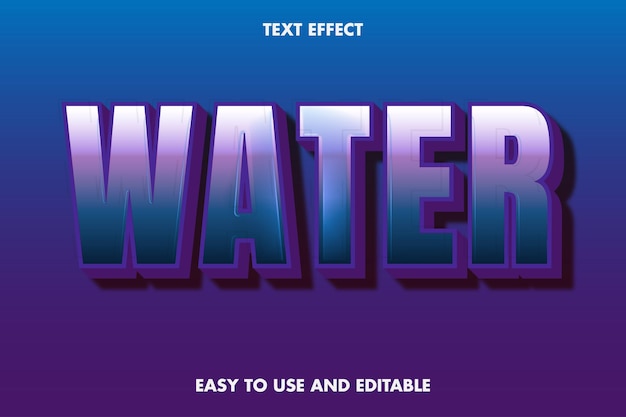 Text effect - water. editable font style