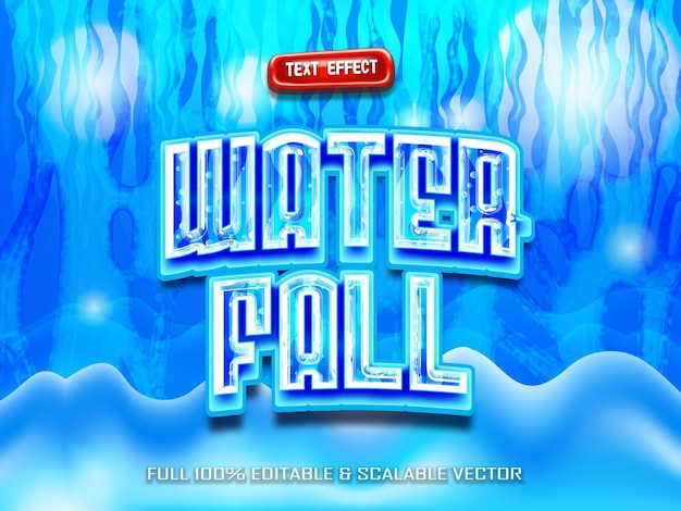 Text effect water fall vector