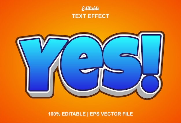 Text effect yes with blue color and can be edited