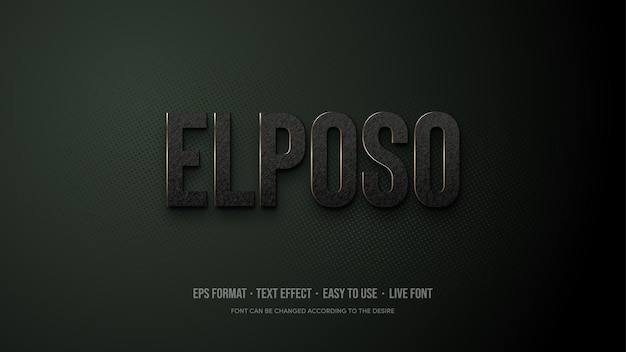 Text style effect with solid black color