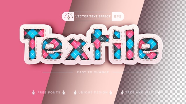 Textile Editable Text Effect, Font Style