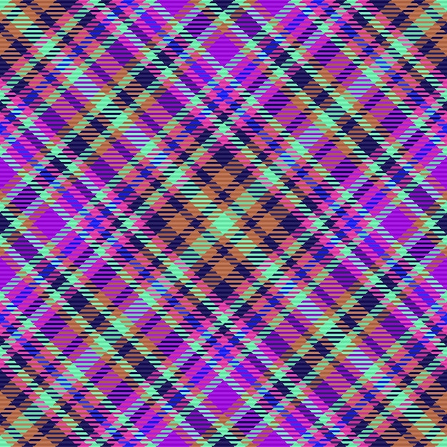 Textile fabric pattern Seamless check background Vector texture plaid tartan