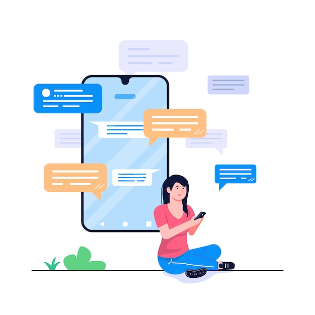 Texting concept illustration